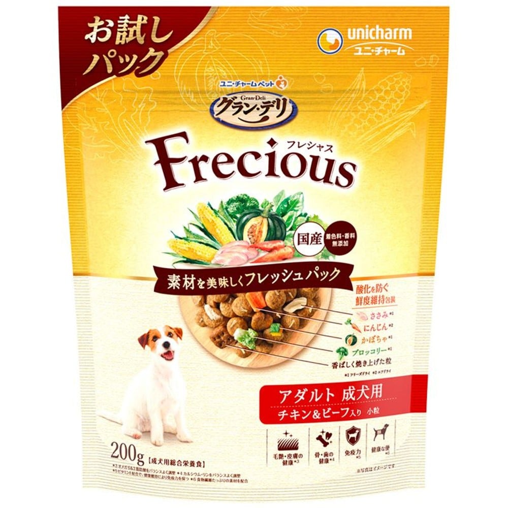 ユニチャーム　ＧＤ　フレシャスアダルトＣ＆Ｂ200ｇ, チキン＆ビーフ入り, 200g