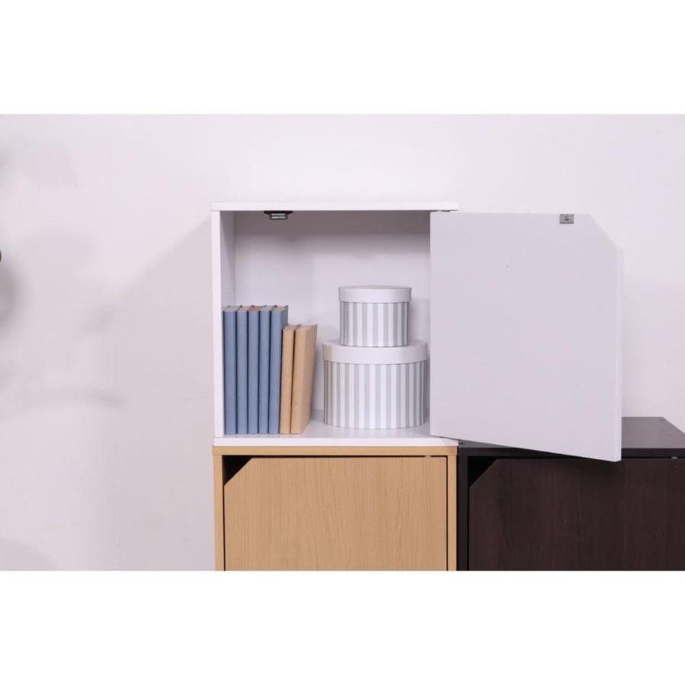 キューブボックス　扉付【メーカー直送 代引不可】, ブラウン, 1段