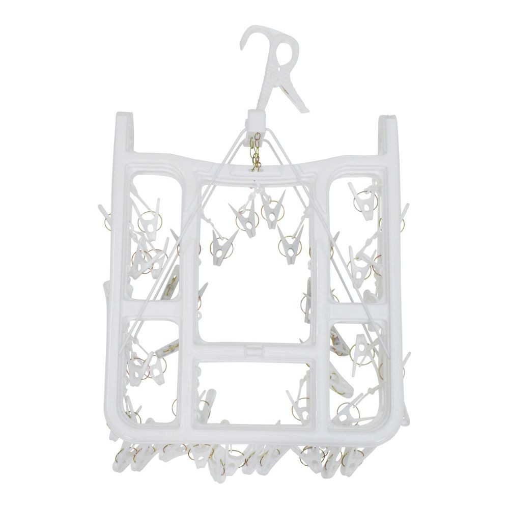 ピンチが回転して干しやすい洗濯ハンガー　５０ピンチ, ホワイト, 50ピンチ