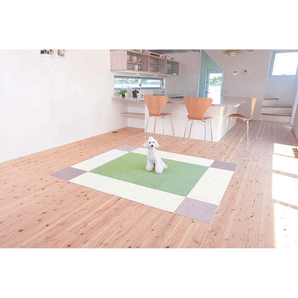 吸着ぴたマット　9Ｐ, ブラウン, 幅300mm&times;奥行300mm&times;厚み4mm