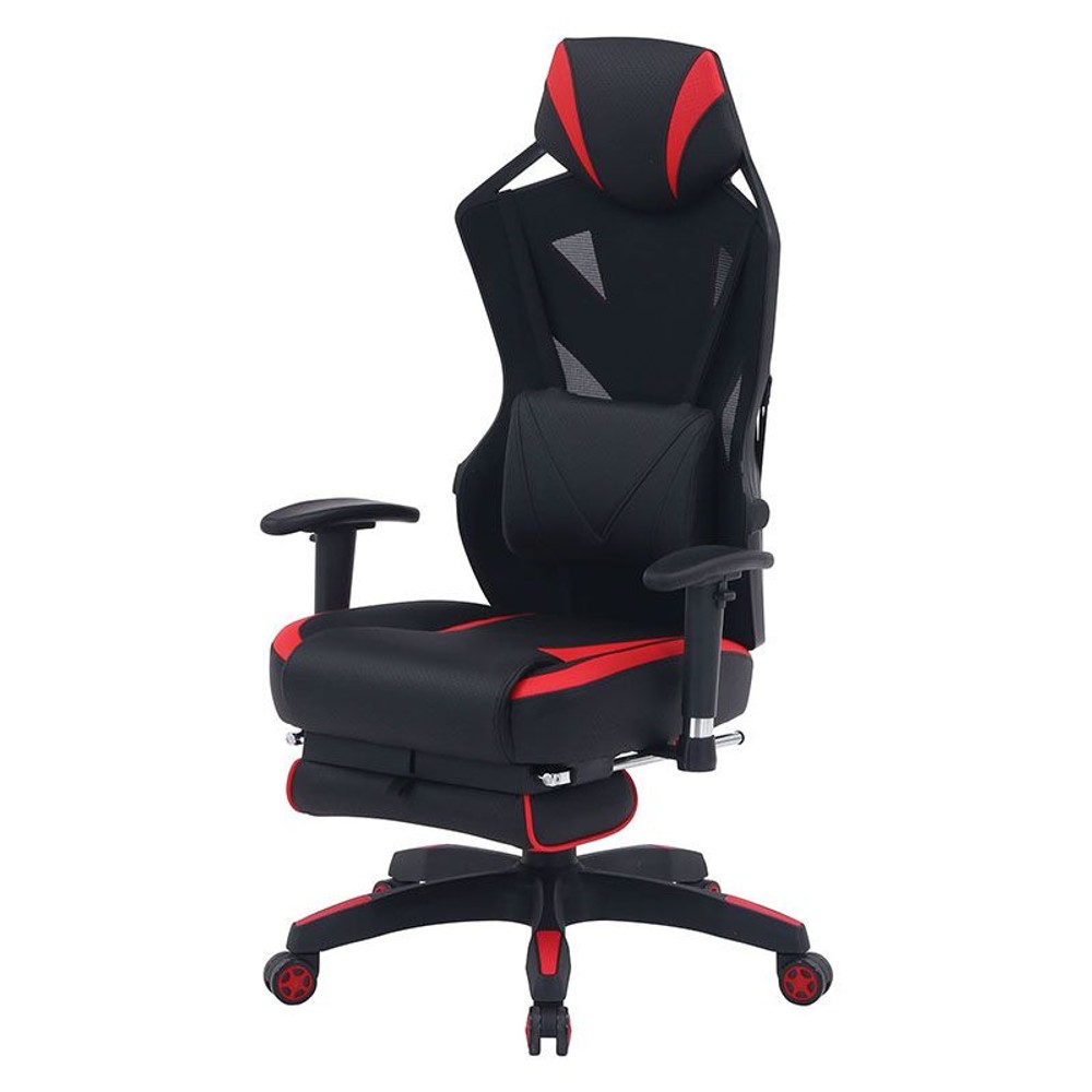 【ネット限定価格】メッシュゲーミングチェア レイズフットレスト付き ＲＤ（レッド）【メーカー直送・代引不可】, その他カラー１, その他サイズ１