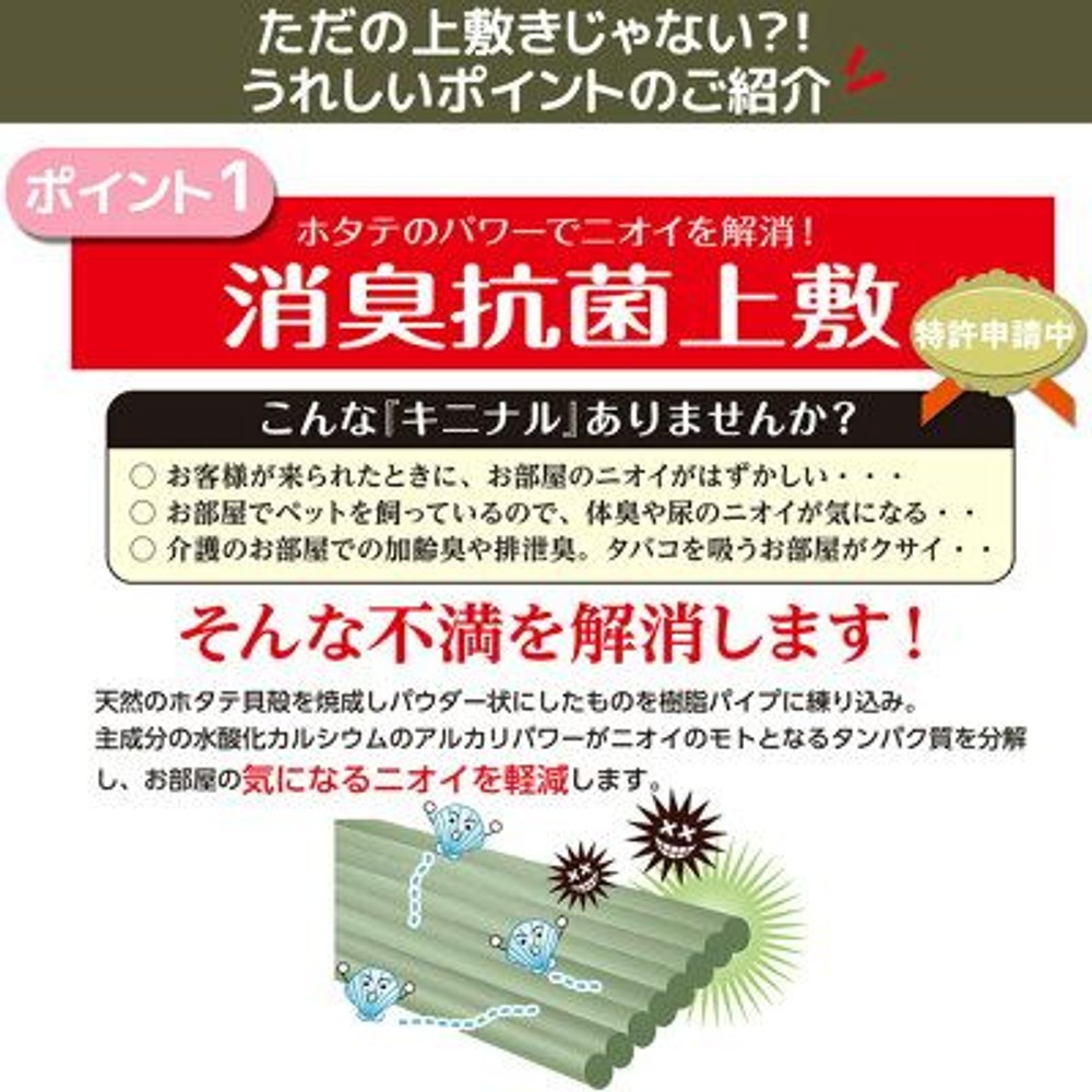 抗菌PPござ  宇治  江戸間1帖〜8帖, PP（4.5帖）, 1帖