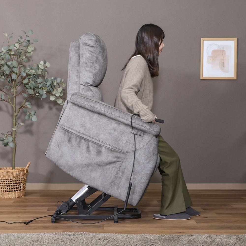 不二貿易 立ち上がりやすい電動リクライナー　ＰＥＡＣＥ　ＧＹ【メーカー直送・代引不可】, グレー, 幅850mm&times;奥行mm&times;高さmm