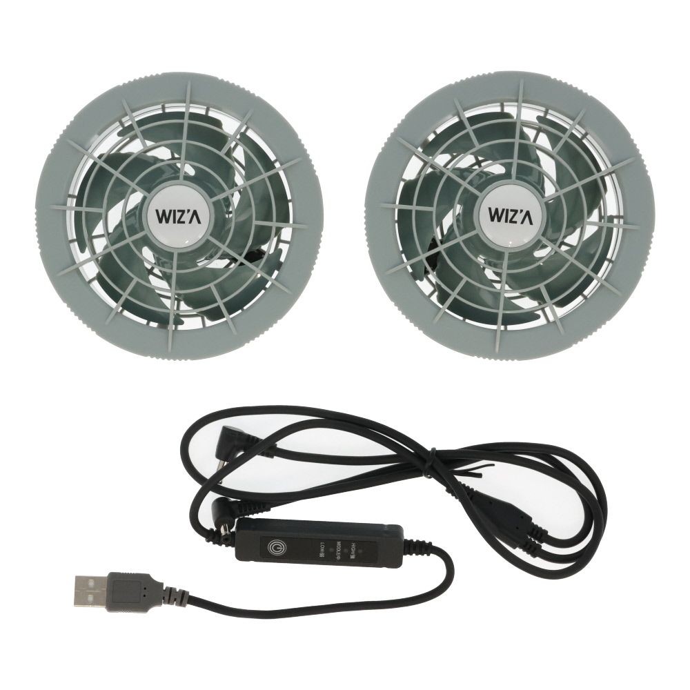 【2025年モデル】ウイザ WIZ'A フルセット空調ウェア　グレー, グレー, 3Lサイズ