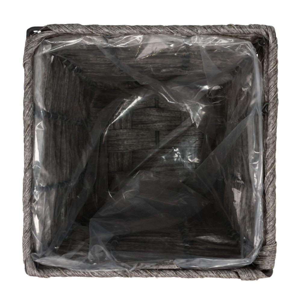 ビニールバスケットＬ角, グレー, Lサイズ