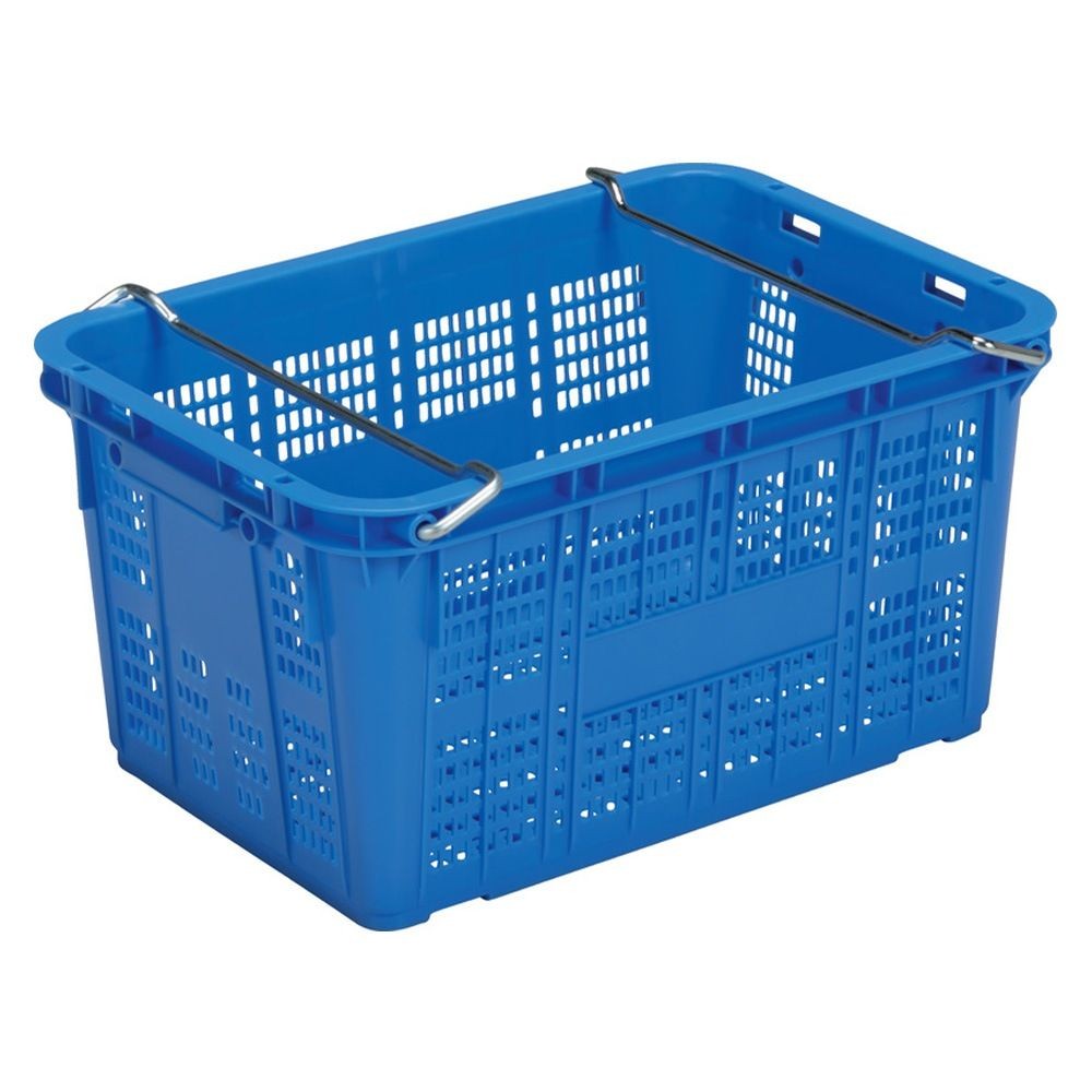 サンコー サンテナー A#50-3 PP ハンドル付 ブルー 104503-01 &times;10個セット【メーカー直送・代引不可】【法人限定】, ブルー, 10P