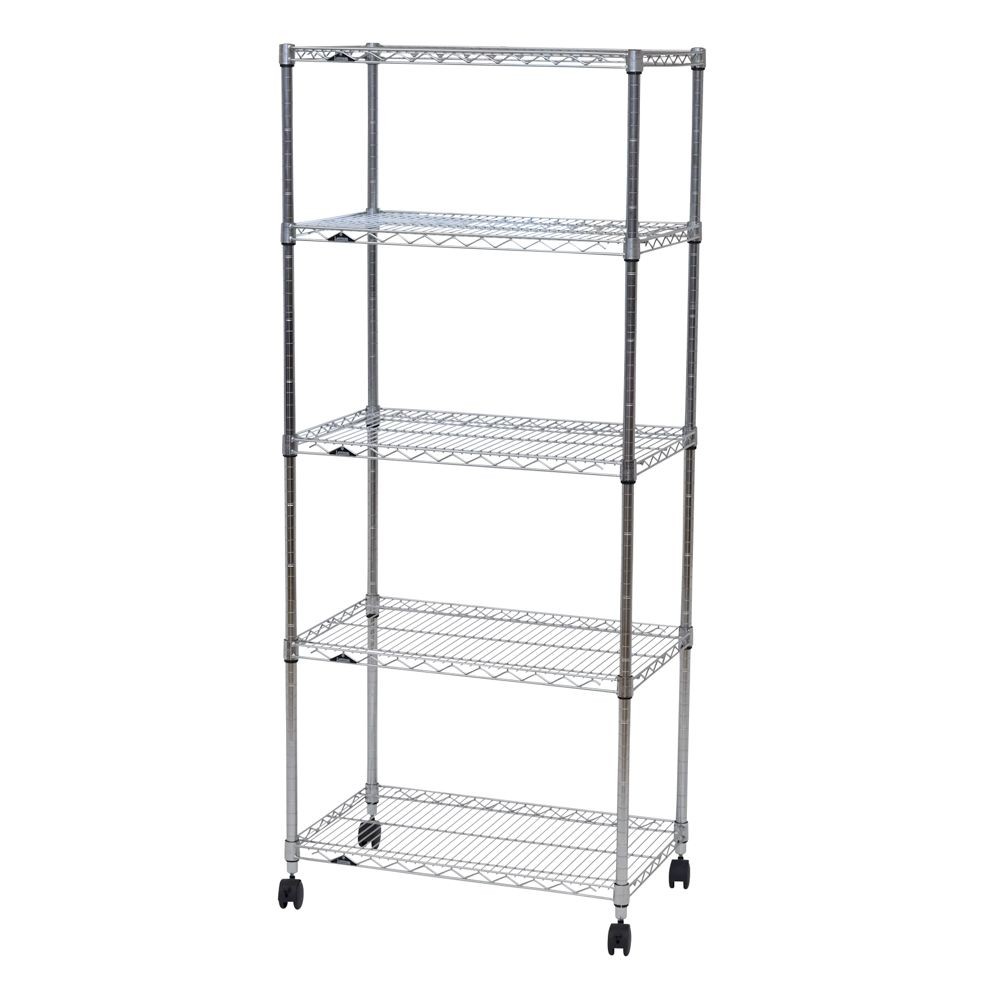 スチールラック 幅75cm 5段 ルミナスホームラック NLH7618-5, シルバー, 5段