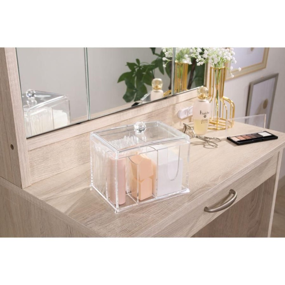 不二貿易  ＰＳコスメ収納　コットン・綿棒ケース 【メーカー直送 代引不可】, クリア, 14386