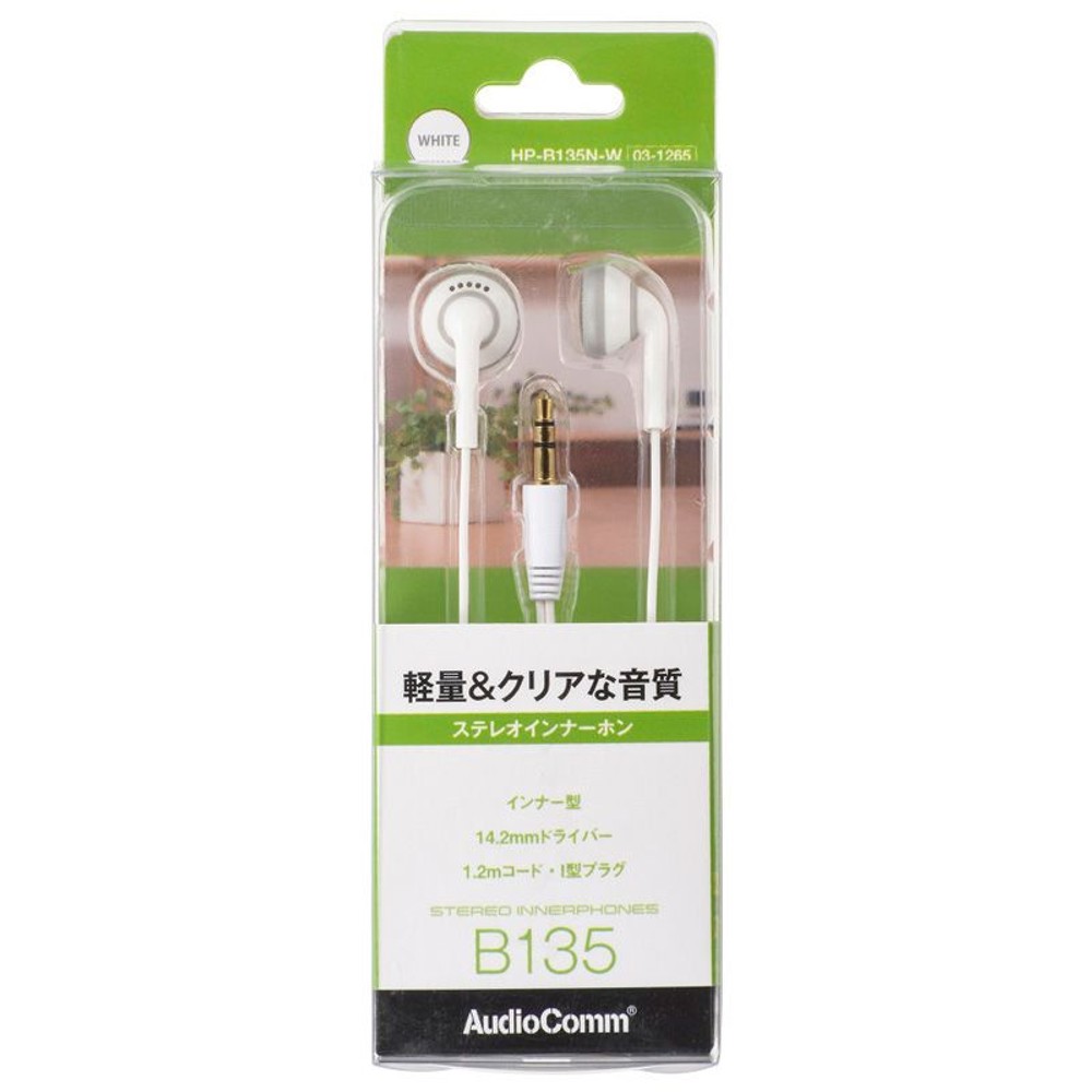 ＯＨＭ　ステレオインナーホン　ＨＰーＢ135Ｎ, ホワイト, その他サイズ１