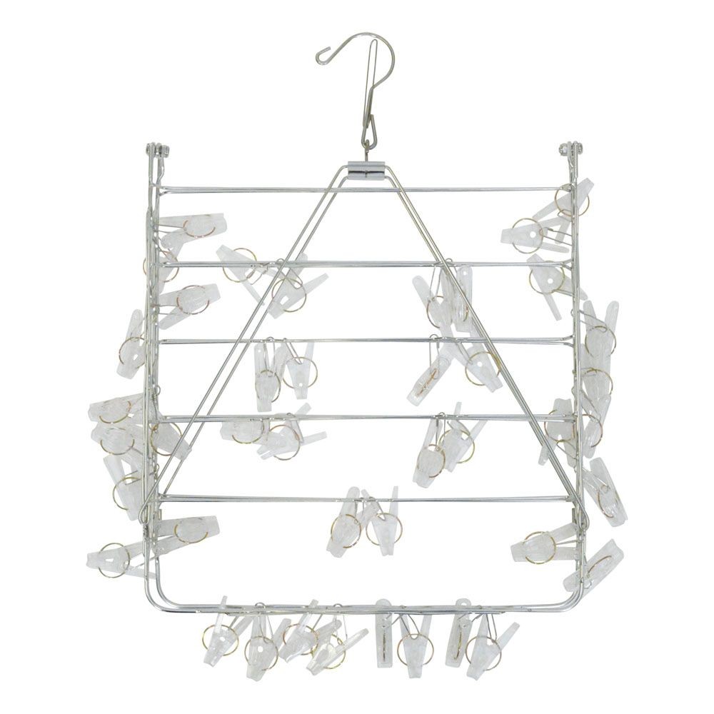 WIZ'A ウィザ 丈夫なポリカピンチ付ステンレスハンガー４２ピンチ, ステンレス, 42P