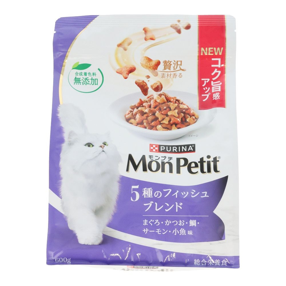 モンプチバッグ　５種のフィッシュブレンド　６００ｇ, フィッシュ, 600g