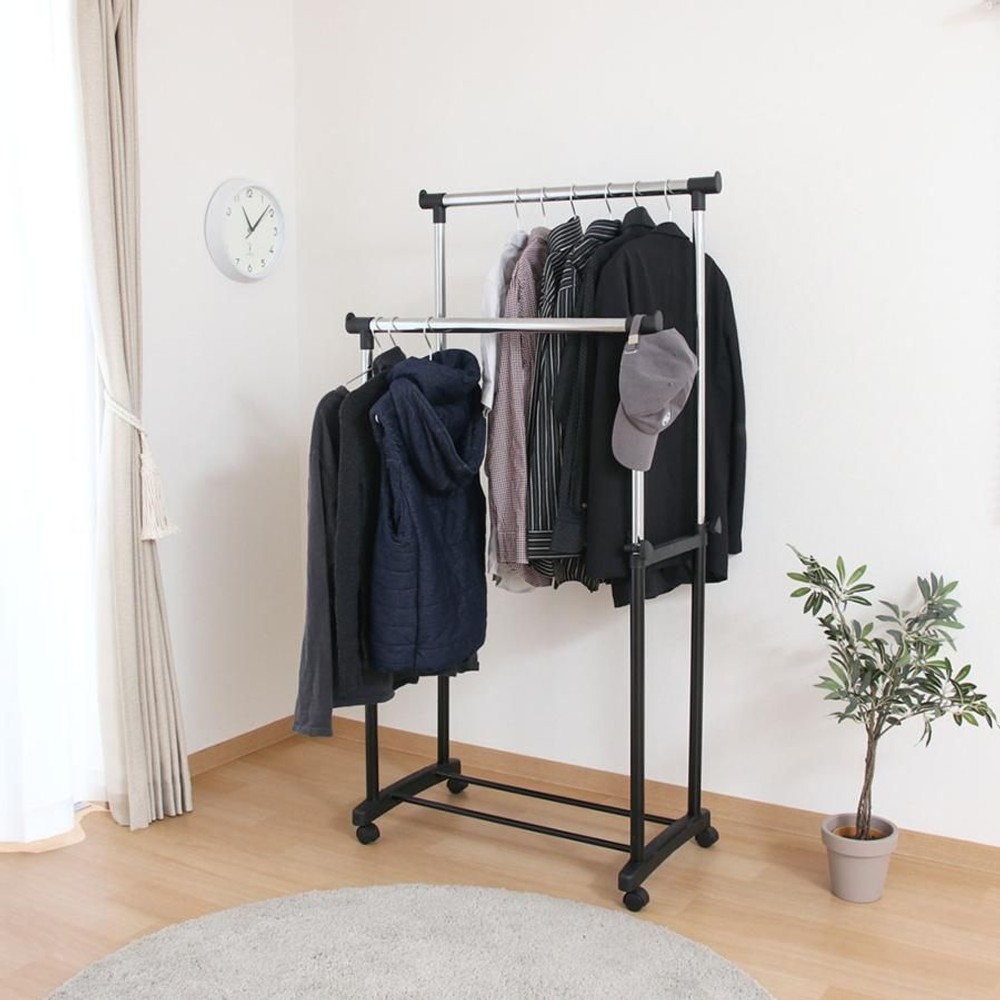 不二貿易  パイプダブルハンガー　4644‐A0 【メーカー直送・代引不可】, ホワイト, 14202