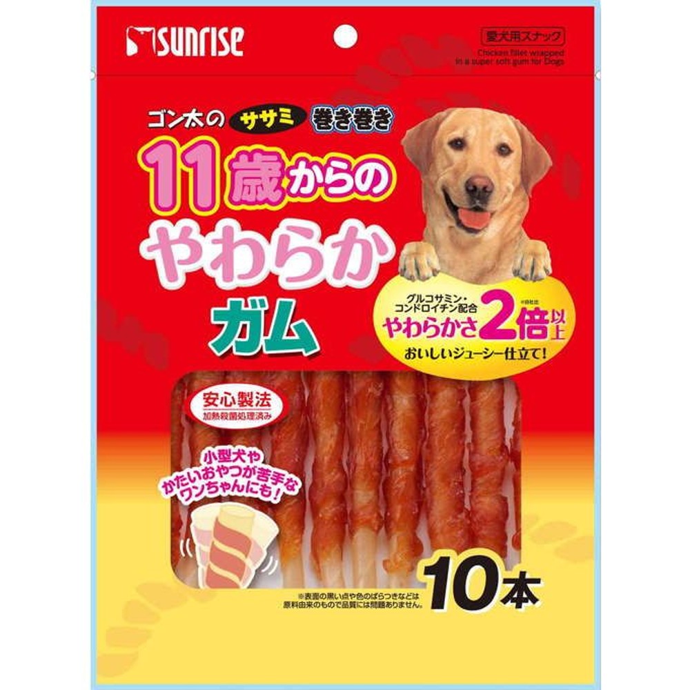 ゴン太のササミ巻き巻き　１１歳からのやわらかガム　１０本, -, 10本入り