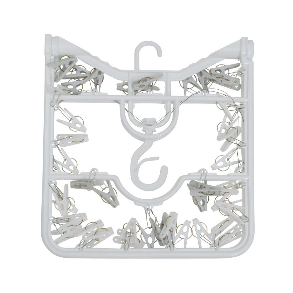 WIZ'A ウィザ ピンチを使い分ける洗濯ハンガー４０ピンチ, ホワイト, 40P