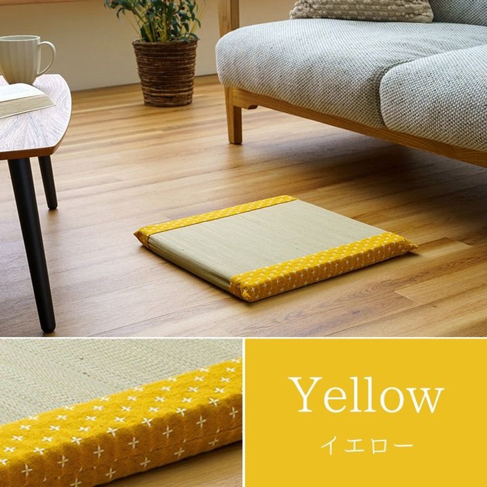 クッション い草 おしゃれ 和室 洋室 ウレタン 調湿効果 抗菌防臭 四角 40&times;40cm, ベージュ, 40&times;40cm