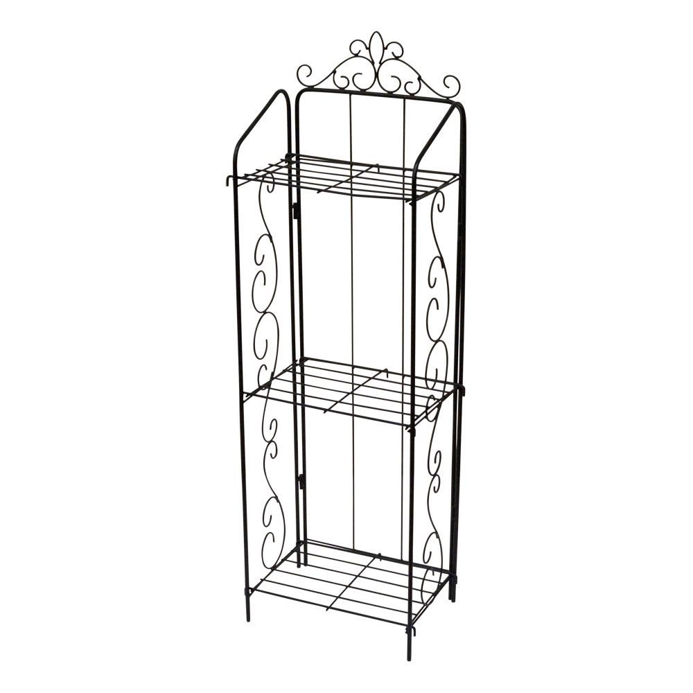ガーデンラック3段, ブラック（スリム）, スリム