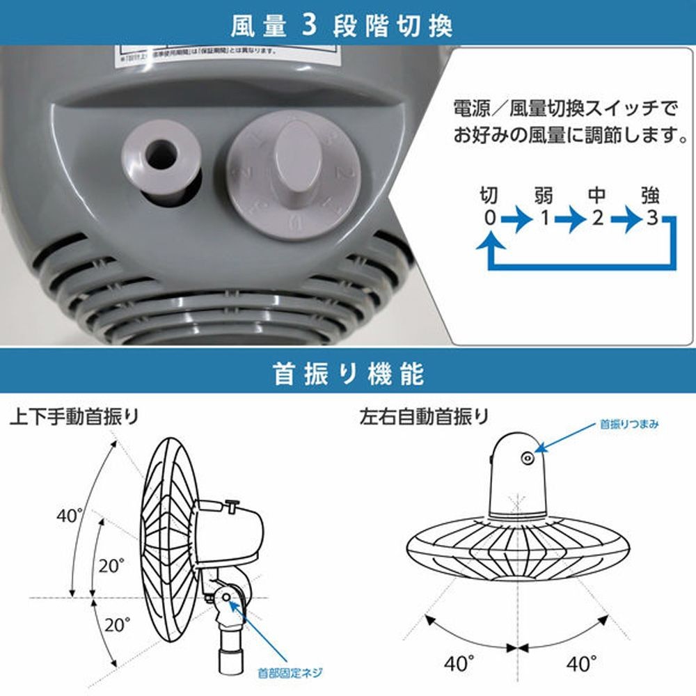 広電 45cmキャスター付工業扇 CFF453CPA, オレンジ, 45cm羽根