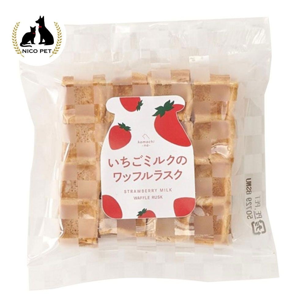 コマチナ いちごミルクのワッフルラスク 1枚, イチゴミルク, 20g