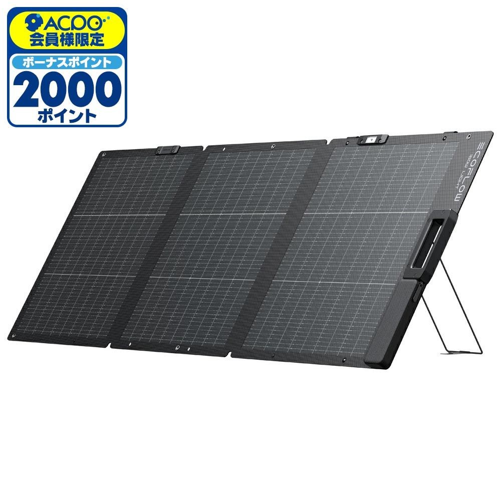 エコフロー EcoFlow 160W 軽量両面ソーラーパネル EFSOLARLIGHT160W-P-D, ブラック, 幅1677mm&times;奥行598mm&times;高さ26mm
