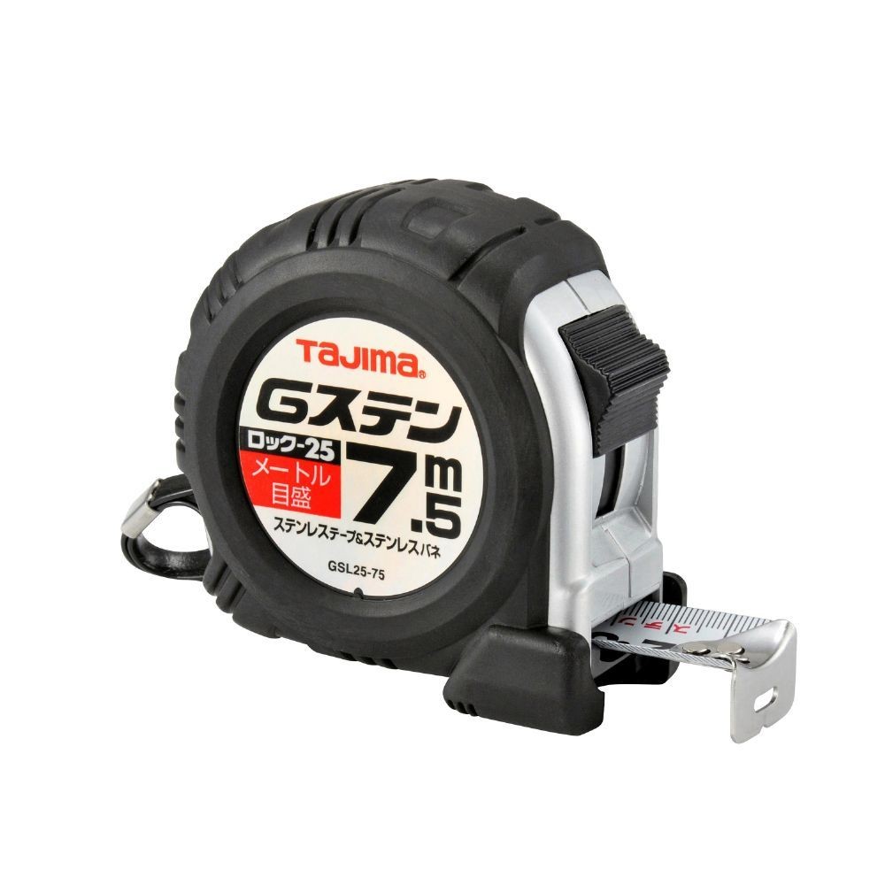 TAJIMA（タジマ）　Gステン 25mm幅7.5m　GSL2575BL, ブラック, 7.5m