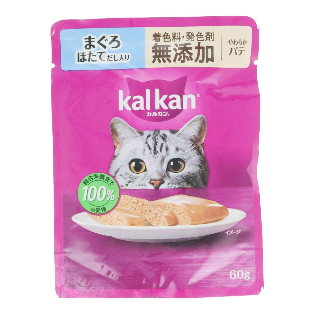 カルカンパウチ　やわらかパテ　まぐろ　ほたてだし　無添加, パテ　まぐろほたてだし　無添加, 60g