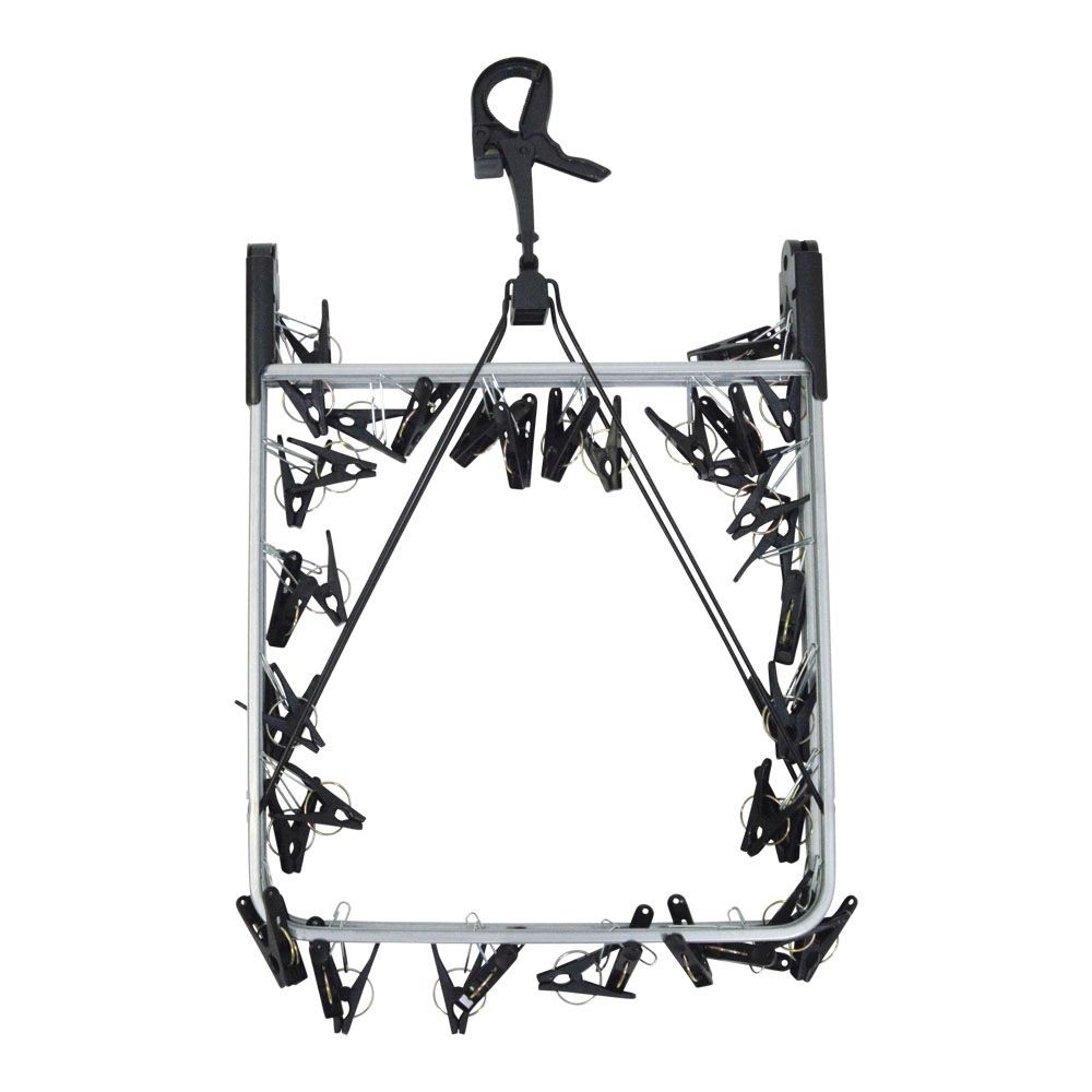 ウィザ WIZ'A　ひっぱって取り込めるスーパーメタル洗濯ハンガー　４０ピンチ, シルバー, 40ピンチ