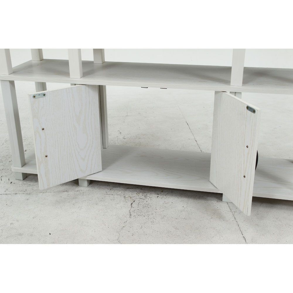 不二貿易 フィット　ハイＴＶラック　オークＷＨ【メーカー直送・代引不可】, ホワイト, 幅1100mm&times;奥行295mm&times;高さ589mm