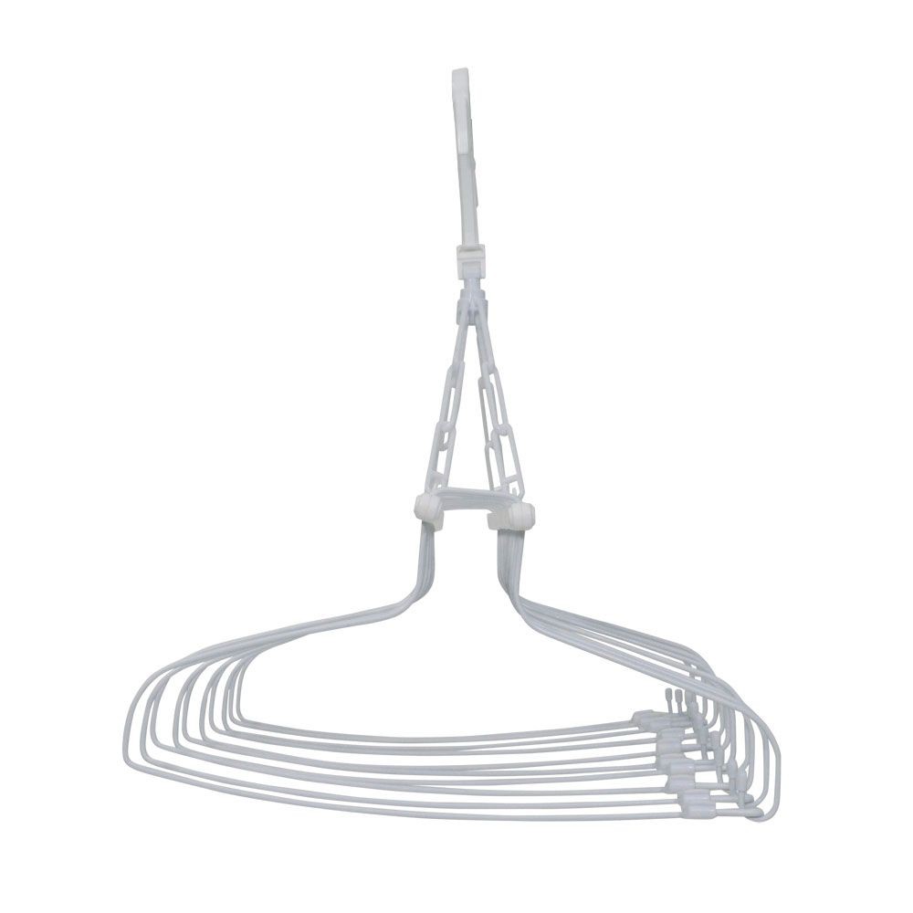 WIZ&rsquo;A ウィザ スリムにたためるワイヤー10連ハンガー, ホワイト, 10連