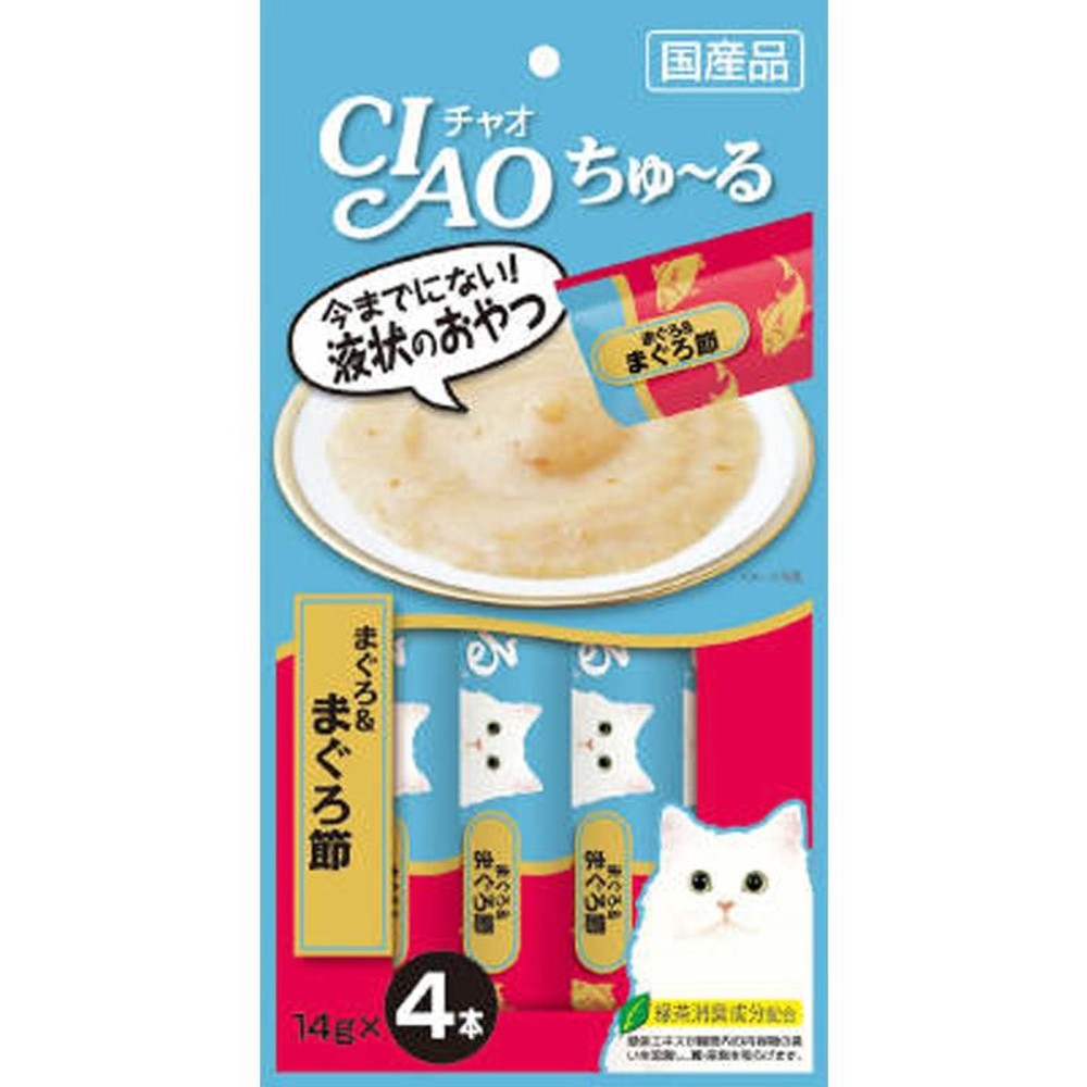 チャオ　ちゅーる　まぐろ＆まぐろ節　14ｇＸ4, まぐろ＆まぐろ節, 14g×4本