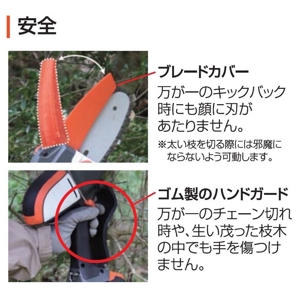 【現行品】工進　ハンディチェーンソーＳＨＣー180, オレンジ/白/黒, ガイドバー100mm