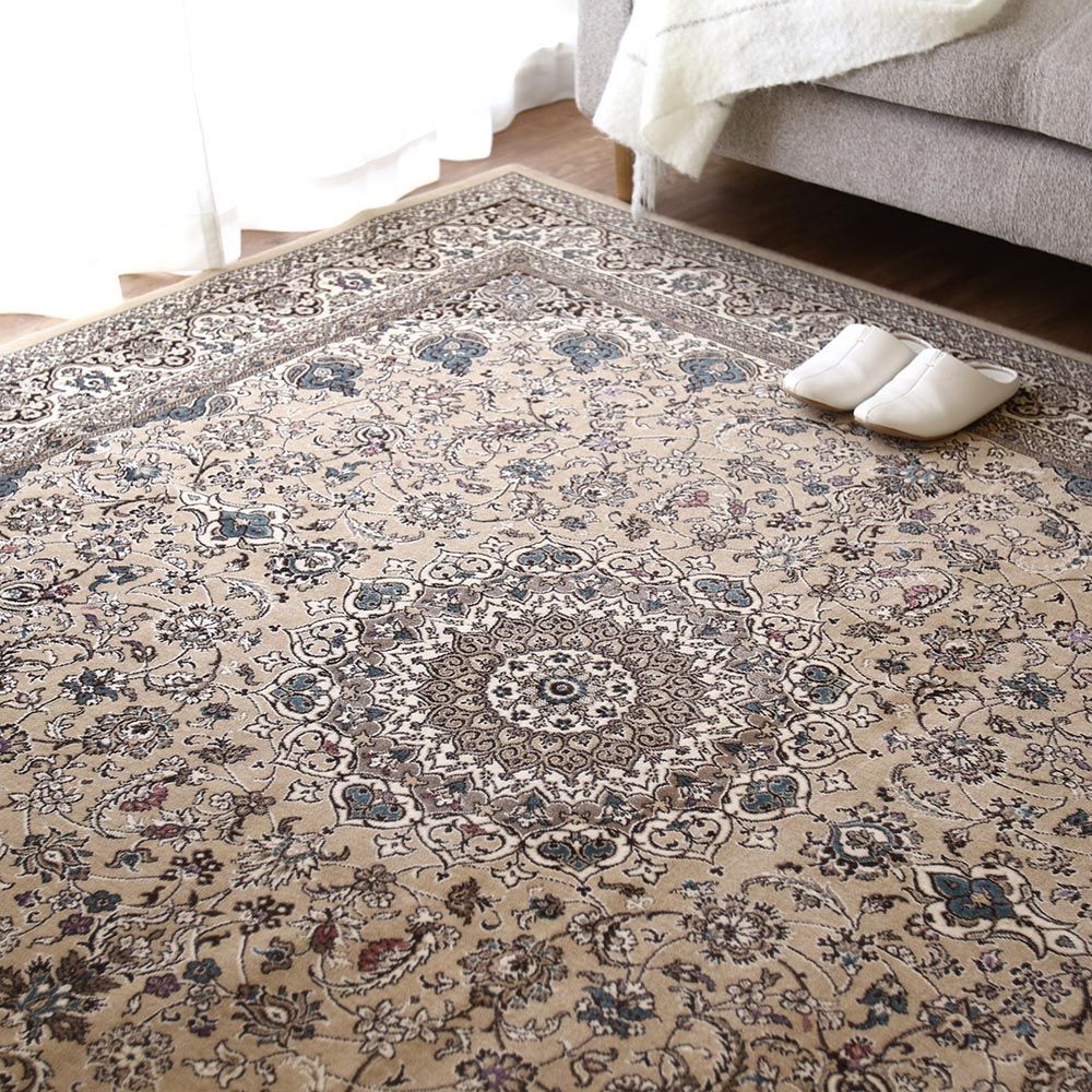 防炎・洗える・抗菌防臭・床暖房対応 240&times;330cm 国産モケットラグ ARI ベージュ, ベージュ, 240&times;330cm