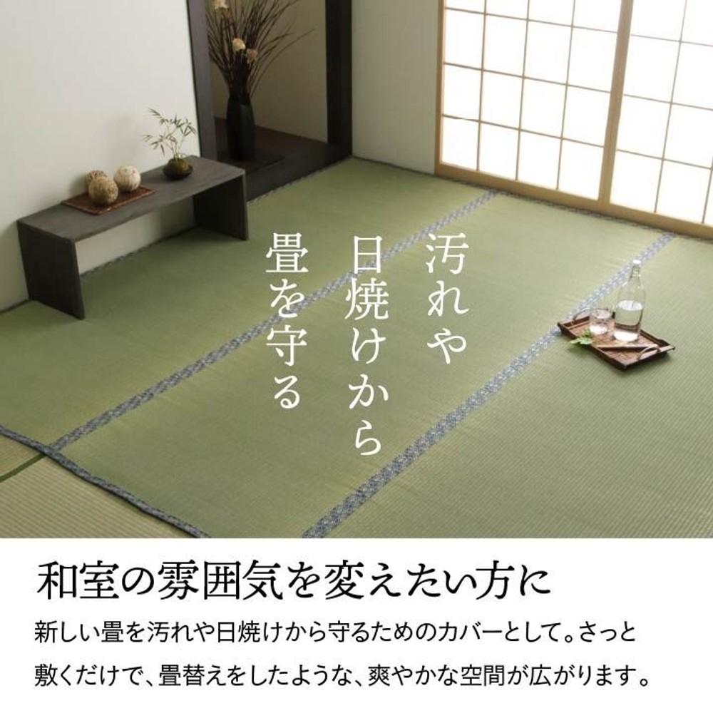 純国産 い草 上敷き 上質ない草で作った カーペット 双目織 江戸間 【メーカー直送・代引不可】, い草, 江戸間1畳 88&times;176cm