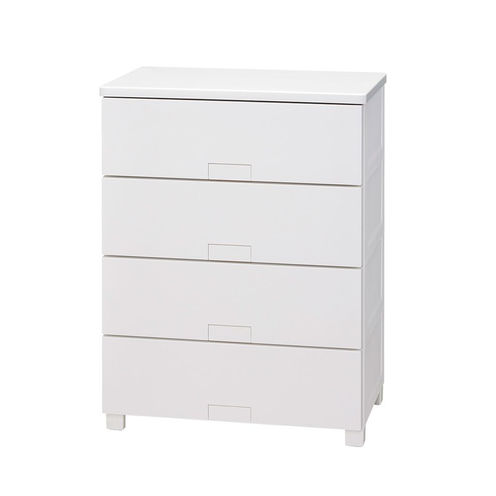 フィッツチェスト　フルフラット６５０４　ホワイト, ホワイト, 4段　幅65cm