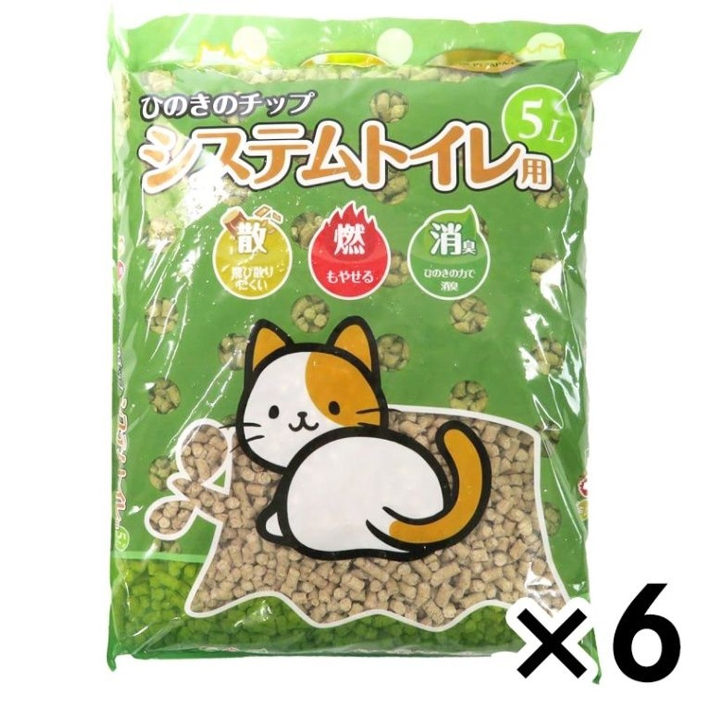 システムトイレ用ひのきのチップ5Ｌ &times;6個セット, 5L, 6個セット