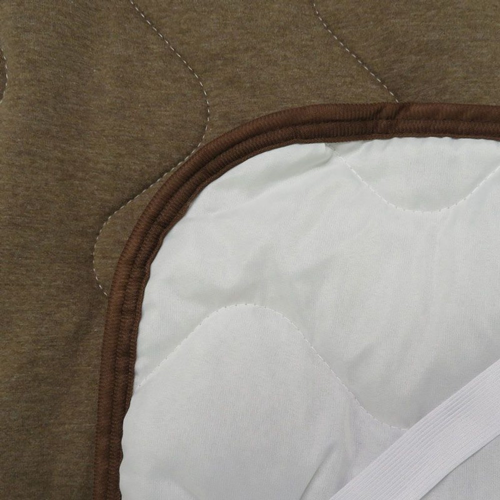 綿ニット地敷きパッド　セミダブル, ブラウン, セミダブル