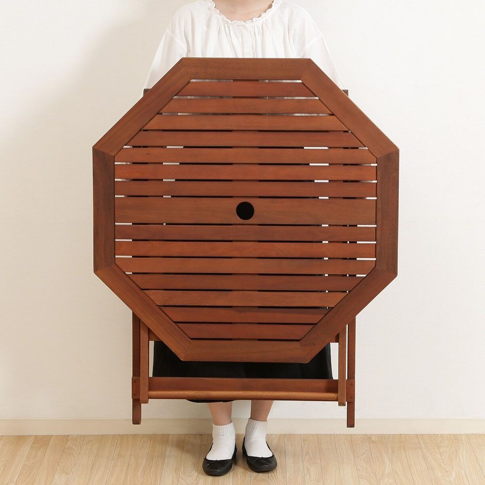 八角テーブル　90ｃｍ　＃ＧＴ04ＦＢ【メーカー直送・代引不可】, ブラウン, 90cm