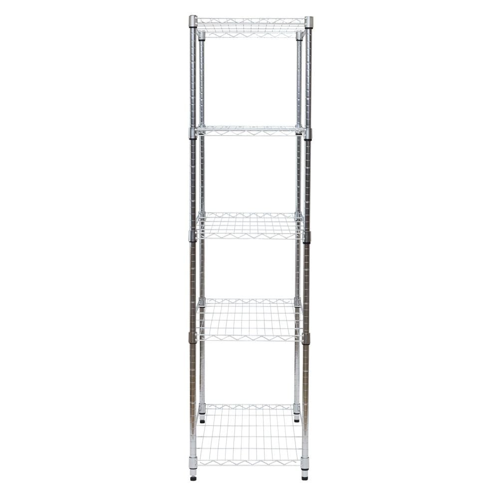 【数量限定】ドウシシャ システムワイヤーラック5段90Ｗ SW25-90175 （幅91.5cm&times;奥行46cm&times;高さ174cm）, シルバー, 幅915mm&times;奥行460mm&times;高さ1740mm