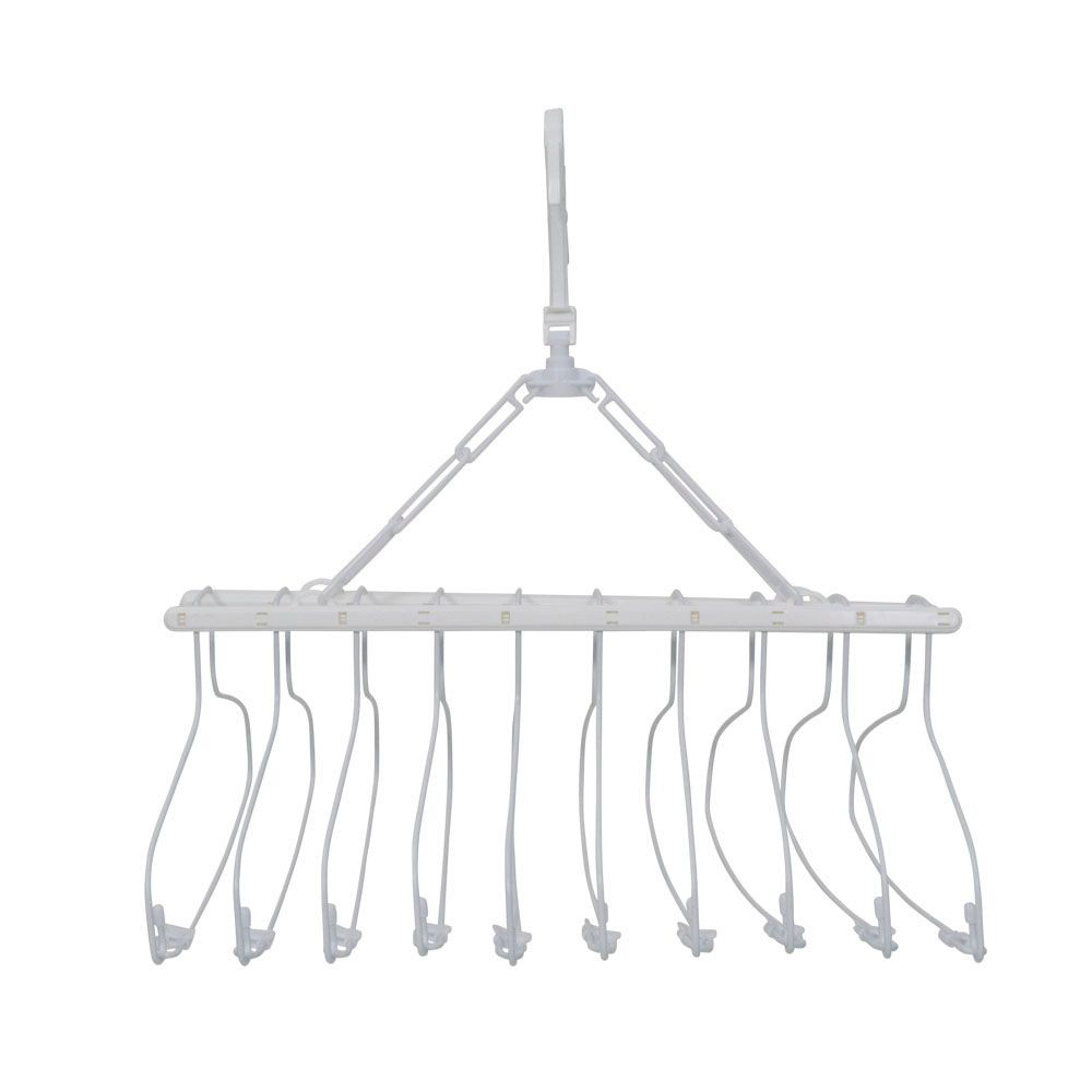 WIZ&rsquo;A ウィザ スリムにたためるワイヤー10連ハンガー, ホワイト, 10連