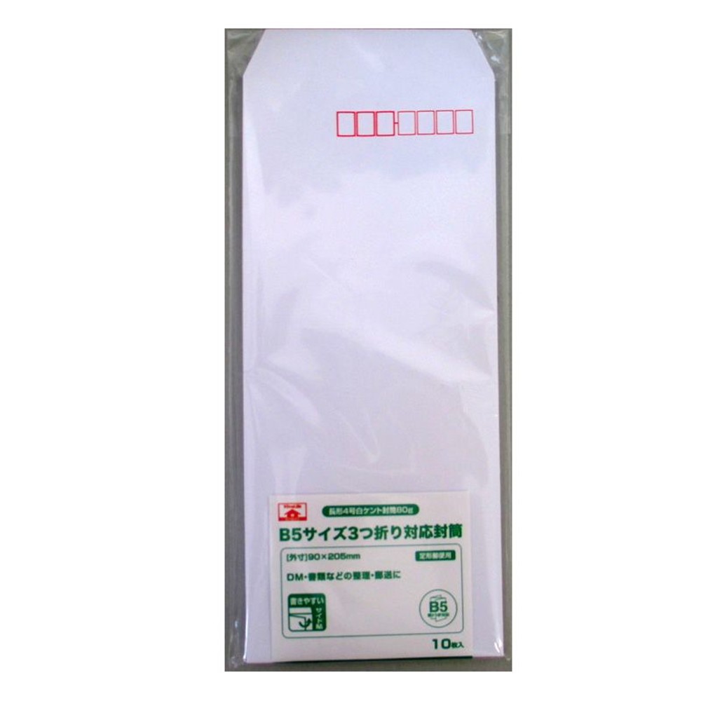 長形4号白ケント封筒80ｇ　10枚, その他カラー１, その他サイズ１