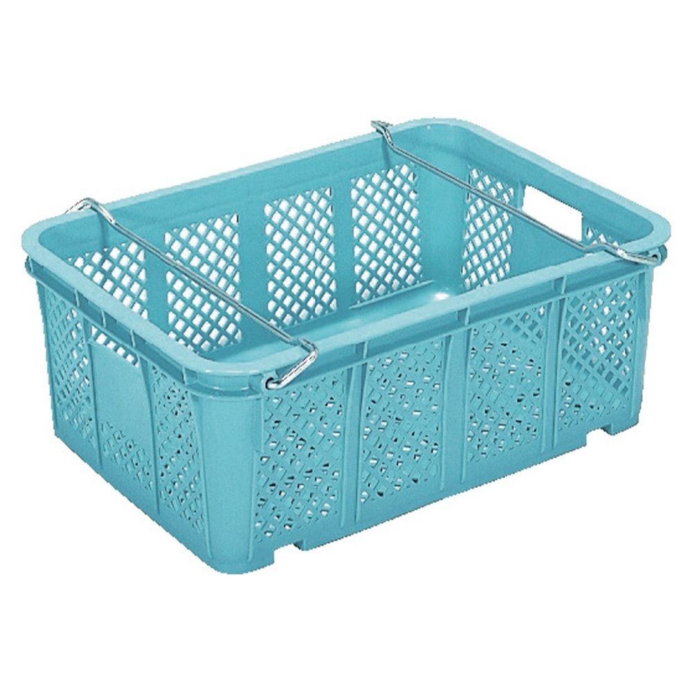 サンコー サンテナー A#55 PE ハンドル付 ライトブルー 105511-01 &times;5個セット【メーカー直送・代引不可】【法人限定】【日祝配送不可・時間指定不可】, ライトブルー, 5P