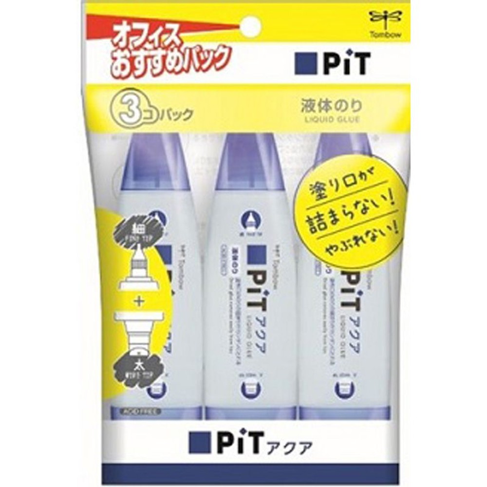 トンボ　液体のりアクアピット　3コ入, 透明, 50ml