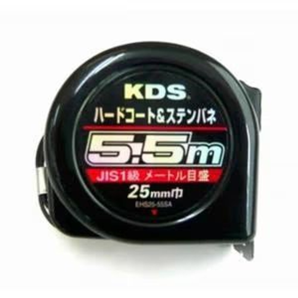 ムラテックKDS ハード＆ステンバネコンベックス 25mm巾 5.5M EHS25-55SA, ブラック, 25mm巾 5.5m