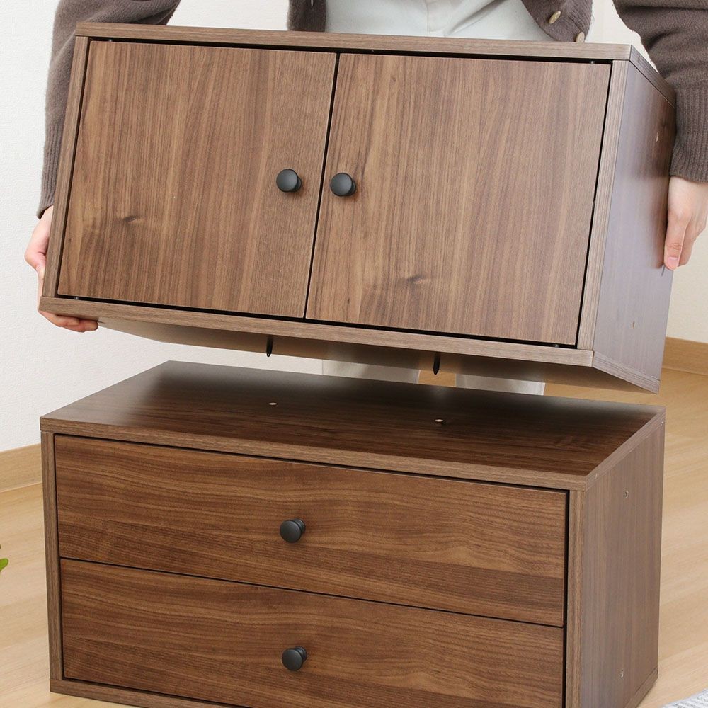 不二貿易 ＥＺＢＯ　コネクトボックス　扉付き　ＭＢＲ【メーカー直送・代引不可】, ブラウン, 幅600mm&times;奥行320mm&times;高さ310mm