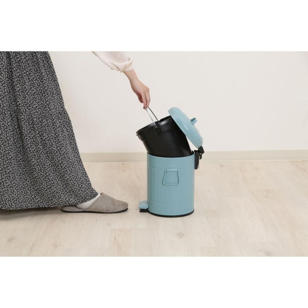 スチール　ラウンドペダルペール　5Ｌ【メーカー直送 代引不可】, スモークブルー, 5.0L