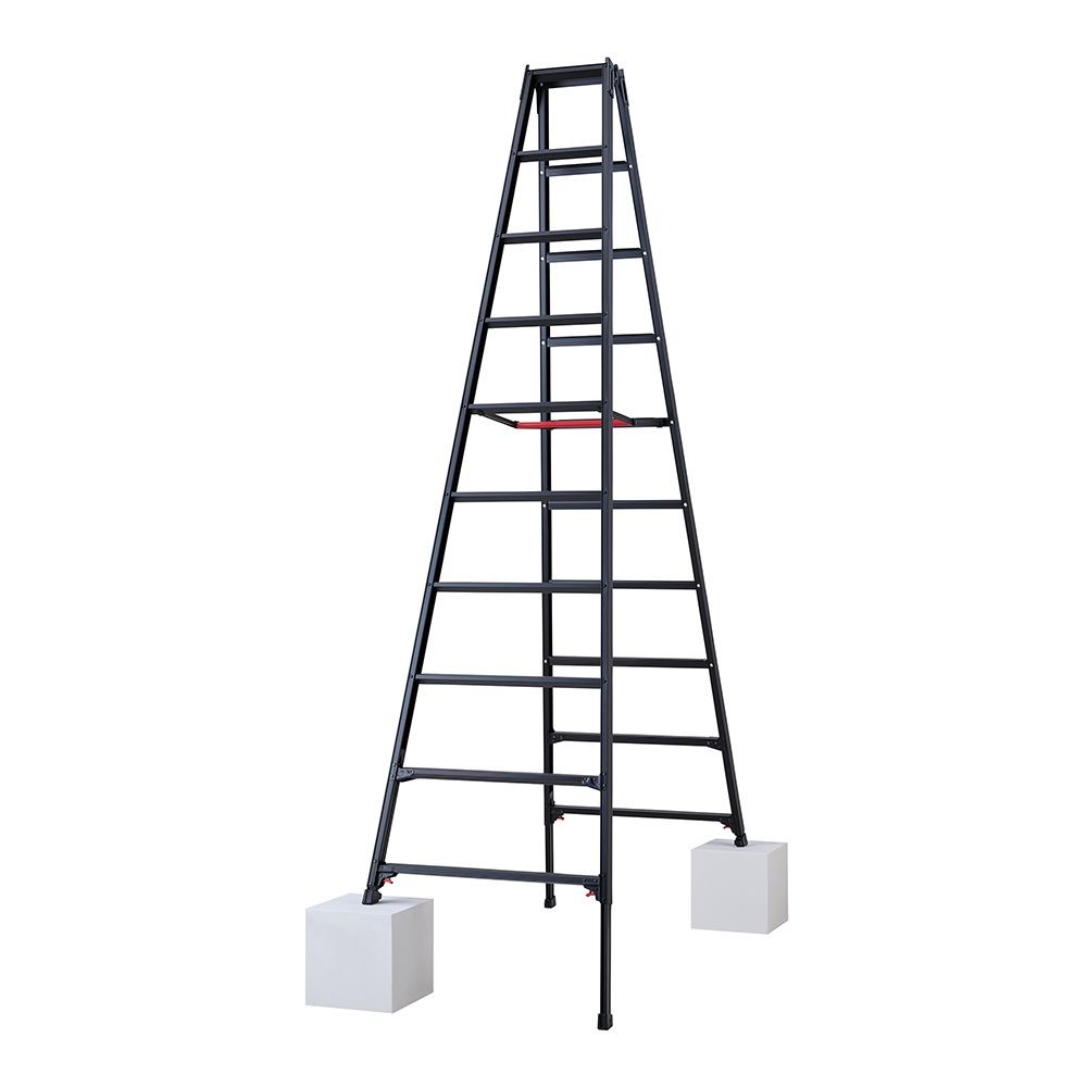 【法人限定】長谷川工業 脚部伸縮式脚立（ブラックレーベル）　ＲＹＺＢー３０, ブラック, RYZB-30