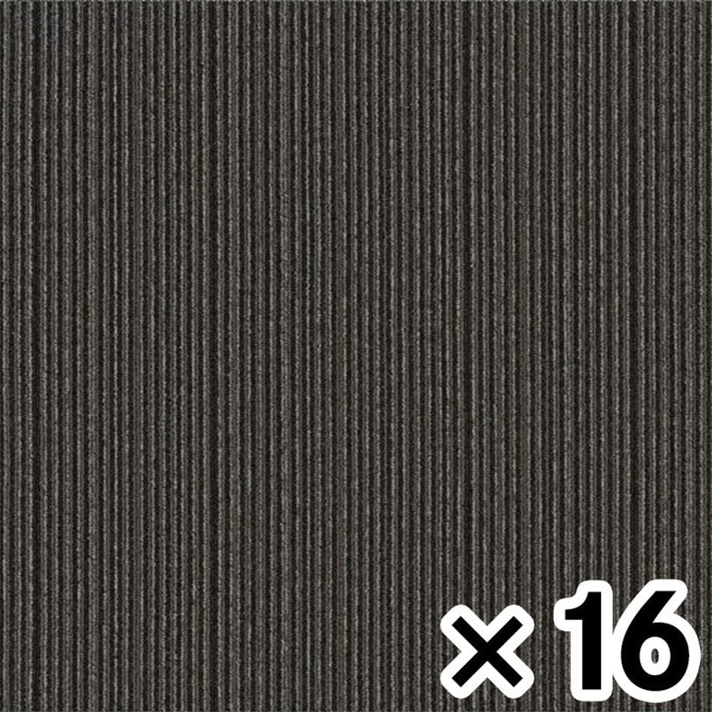タイルカーペットＴＧ5000ーＨＣ504　ブラック &times;16枚セット, ブラック, 約40&times;40cm