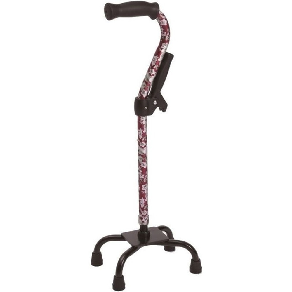 フジホーム　四点杖補助付　花柄赤（非課税）, その他カラー１, その他サイズ１