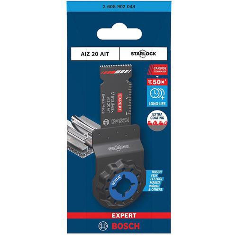 ボッシュ 金属ステン用超硬ブレード AIZ20AIT, ブラック, 刃幅20mm&times;刃長40mm