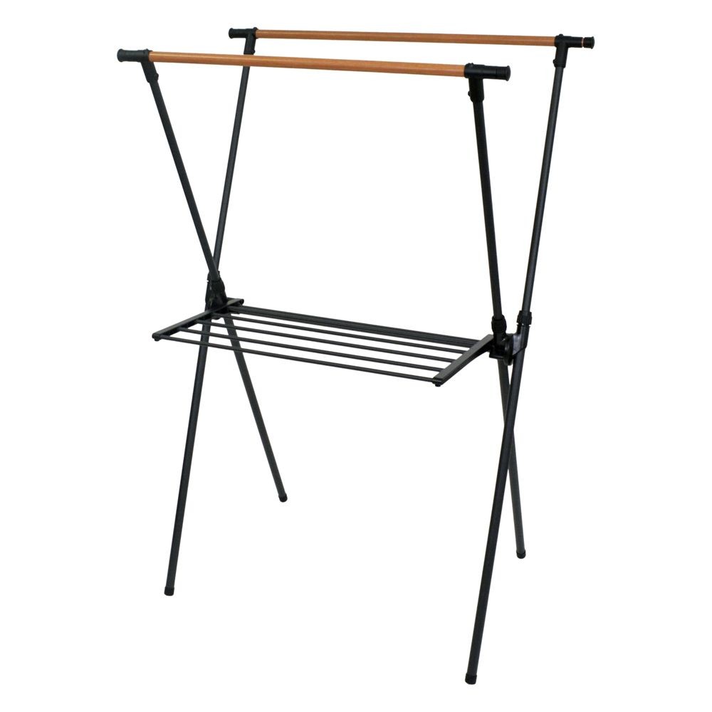 デザイン室内物干しＸ型伸縮式, ブラック, 伸縮式