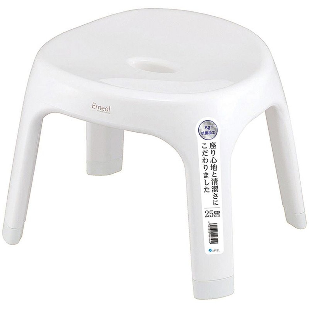 アスベル　ASVEL エミール風呂イス, ホワイト, 高さ25cm